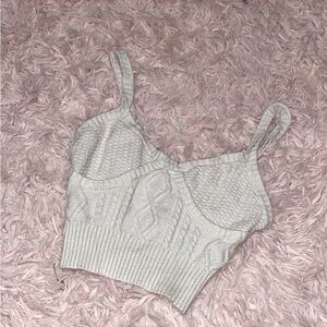 white crocheted tank crop. boho beach vibes!